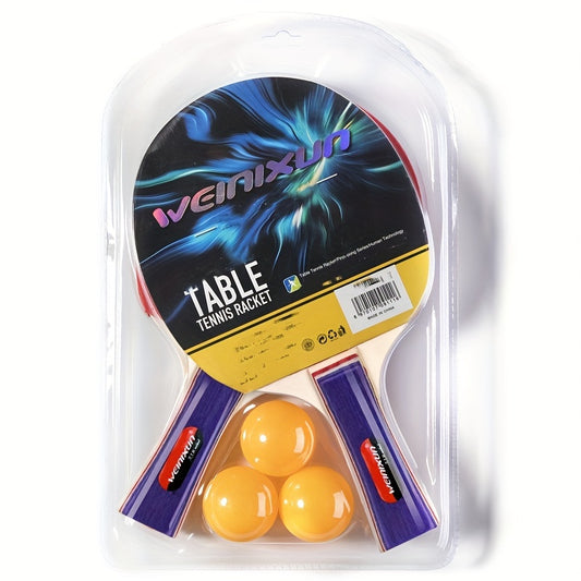 2pcs Table Tennis Racket Set with 3pcs Table Tennis Balls