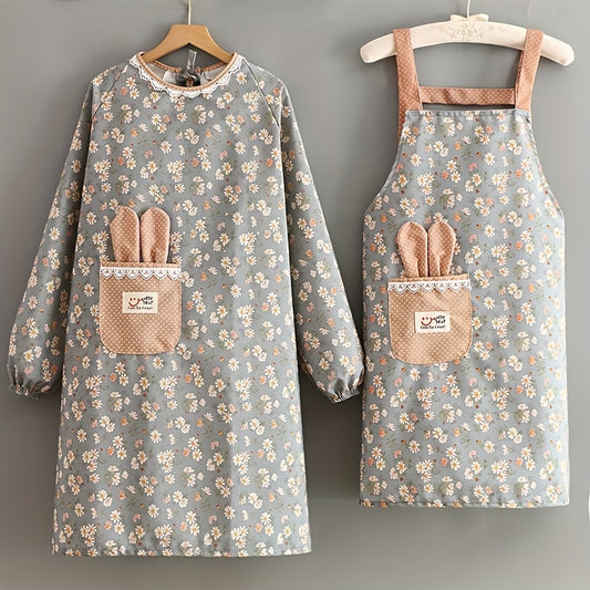 Canvas Long Sleeve Apron for Cooking and Catering