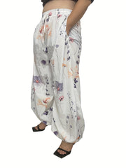  Boho Pants Women's Plus Floral Print Harem Pants