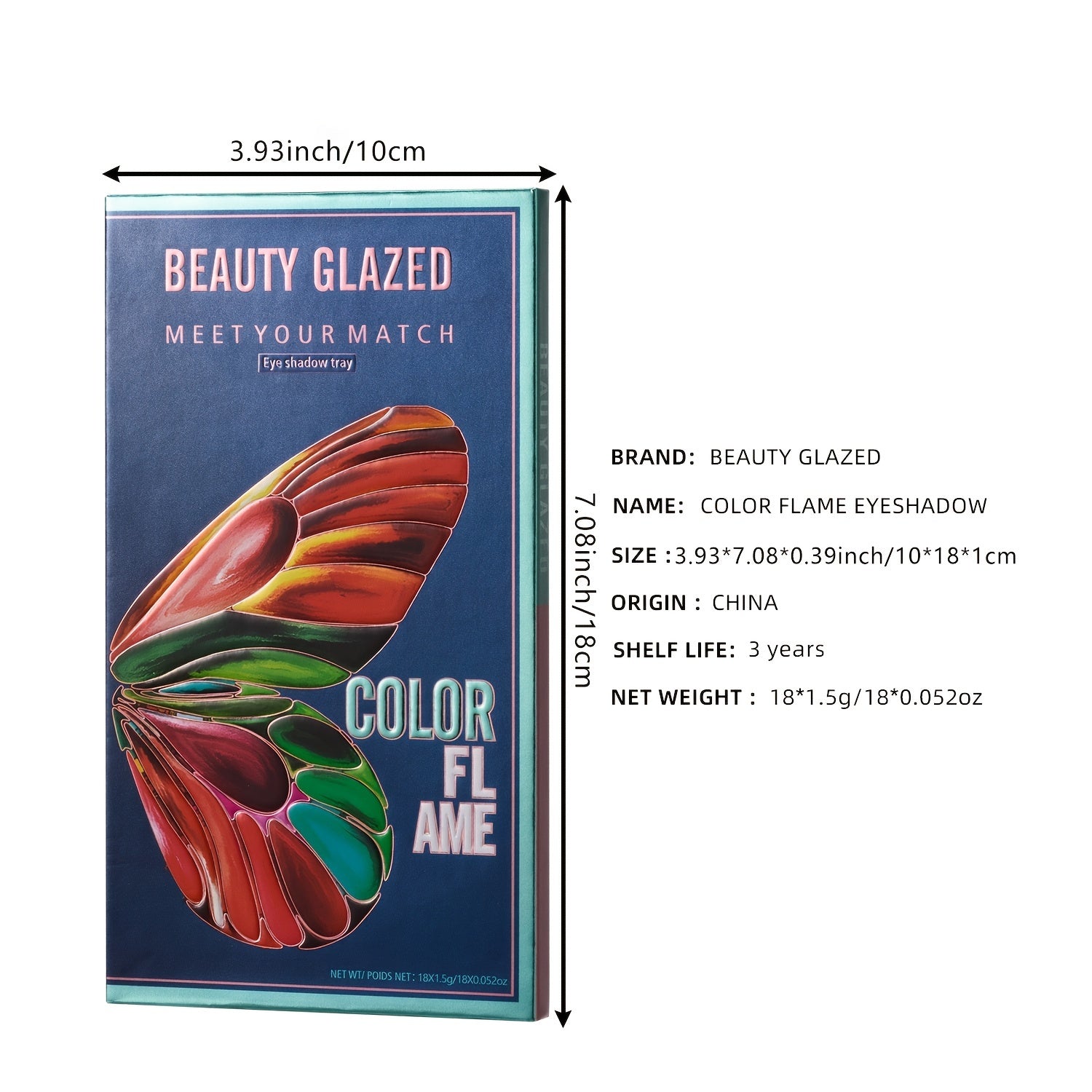 Butterfly 18 Colors Eyeshadow Palette High Pigmented Matte Shimmer