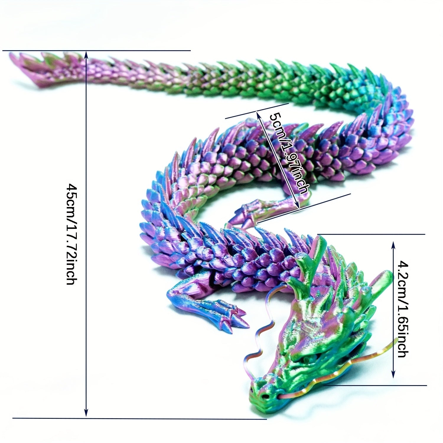 Laser 3D Printed Dragon Articulated Joints Chinese Dragon Model
