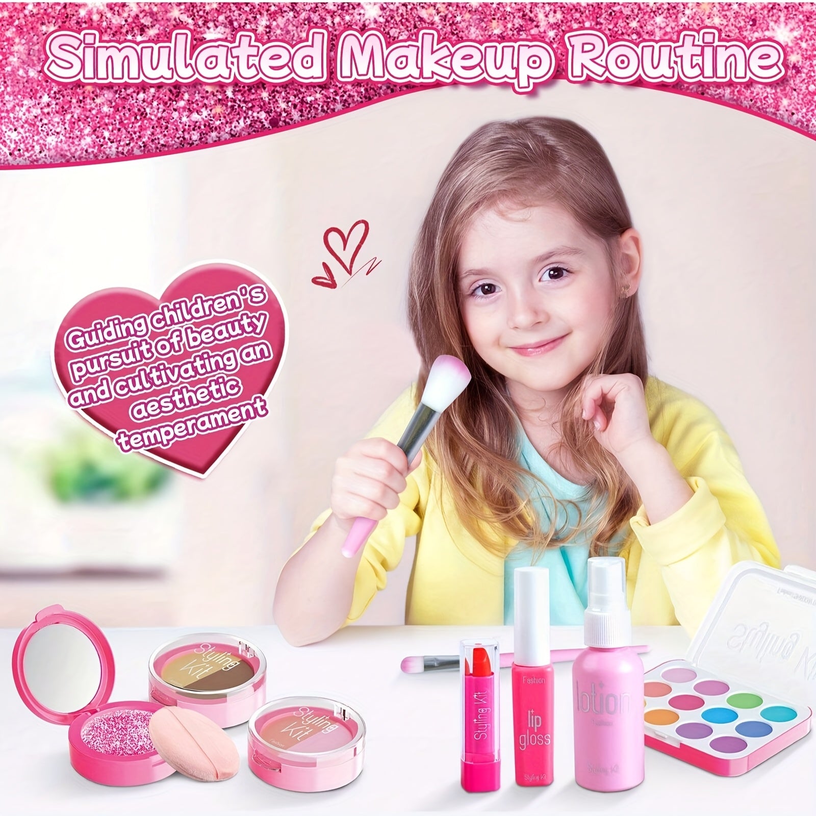 Pretend Makeup Toy Set for Girls - Princess Role Play Toy