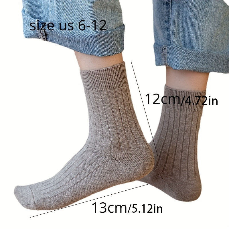 5 Pairs Crew Socks Winter Thickened Socks for Men Women