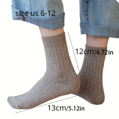 5 Pairs Crew Socks Winter Thickened Socks for Men Women