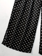  Polka Dot Wide Leg Pants
