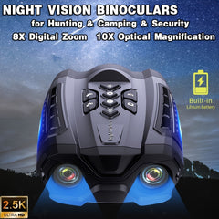 HD Night Vision Binoculars 10X Optical 8X Digital Zoom