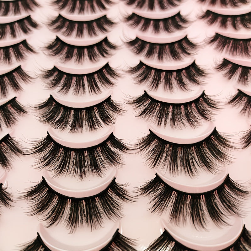 20 Pairs 3D Makeup False Eyelashes Long Dense Soft Set for Cosplay Costume Party