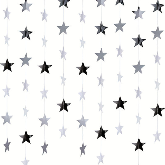 Silver Star Hanging Banner 3.99m Wedding Baby Shower Birthday Decor