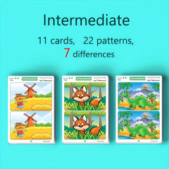 64pcs Jumbo Find the Difference Cards Focus Training Game Flashcards