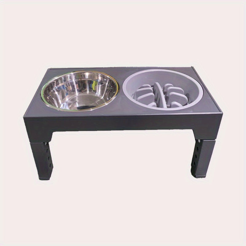 Adjustable Elevated Dog Bowls with 2 Stainless Steel Bowls