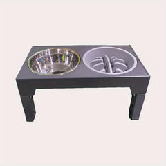 Adjustable Elevated Dog Bowls with 2 Stainless Steel Bowls