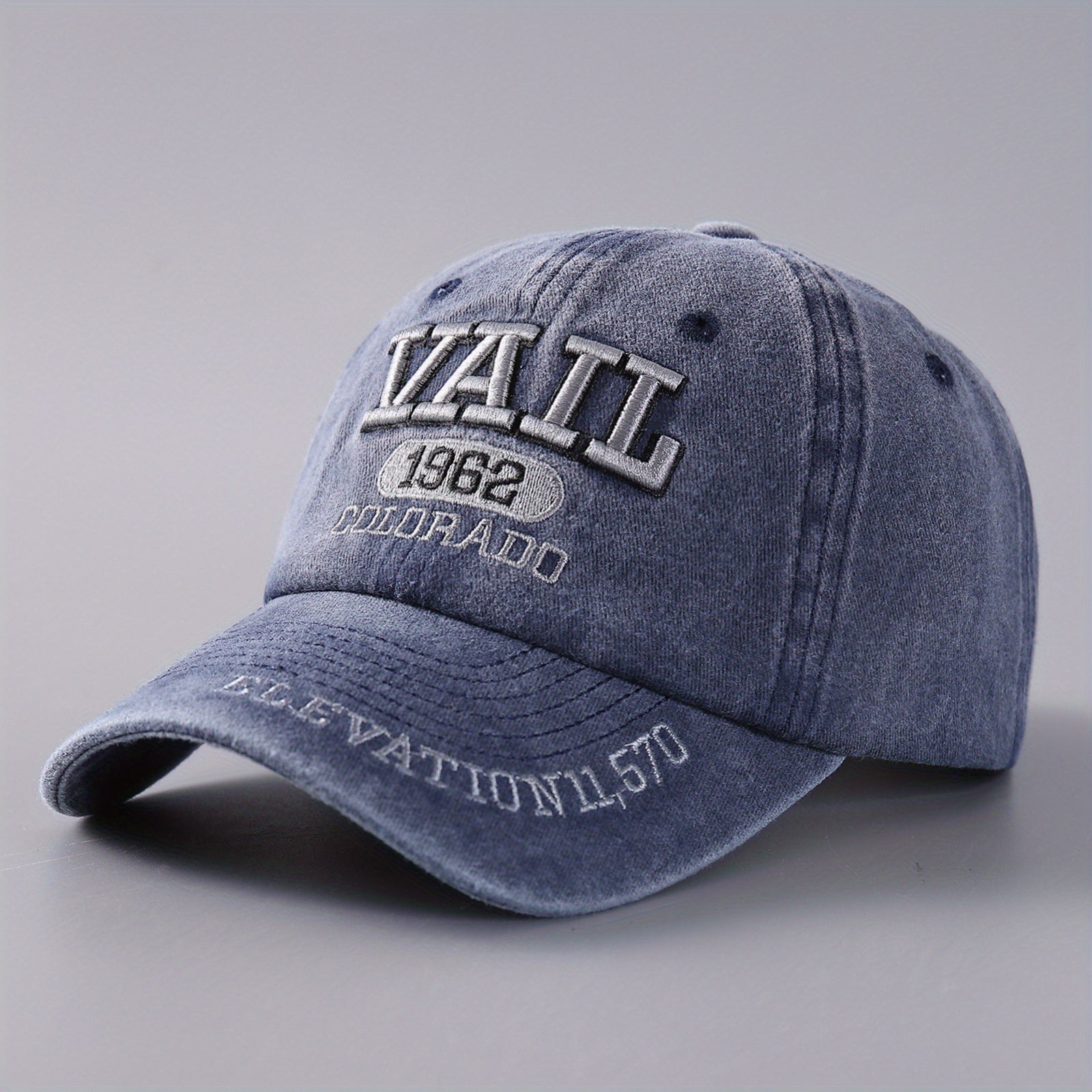 3D Embroidery Letter Baseball Cap Denim Retro Duck Tongue Cap