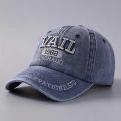 3D Embroidery Letter Baseball Cap Denim Retro Duck Tongue Cap