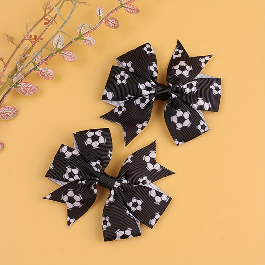 2pcs Children's Bow Hair Clip Set for Sports Hair Accessories