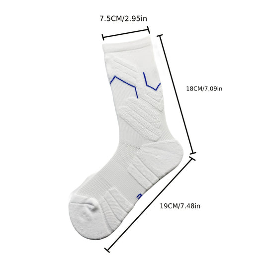 Men's Basketball Socks Thick Padded Crew Socks Non-slip Breathable