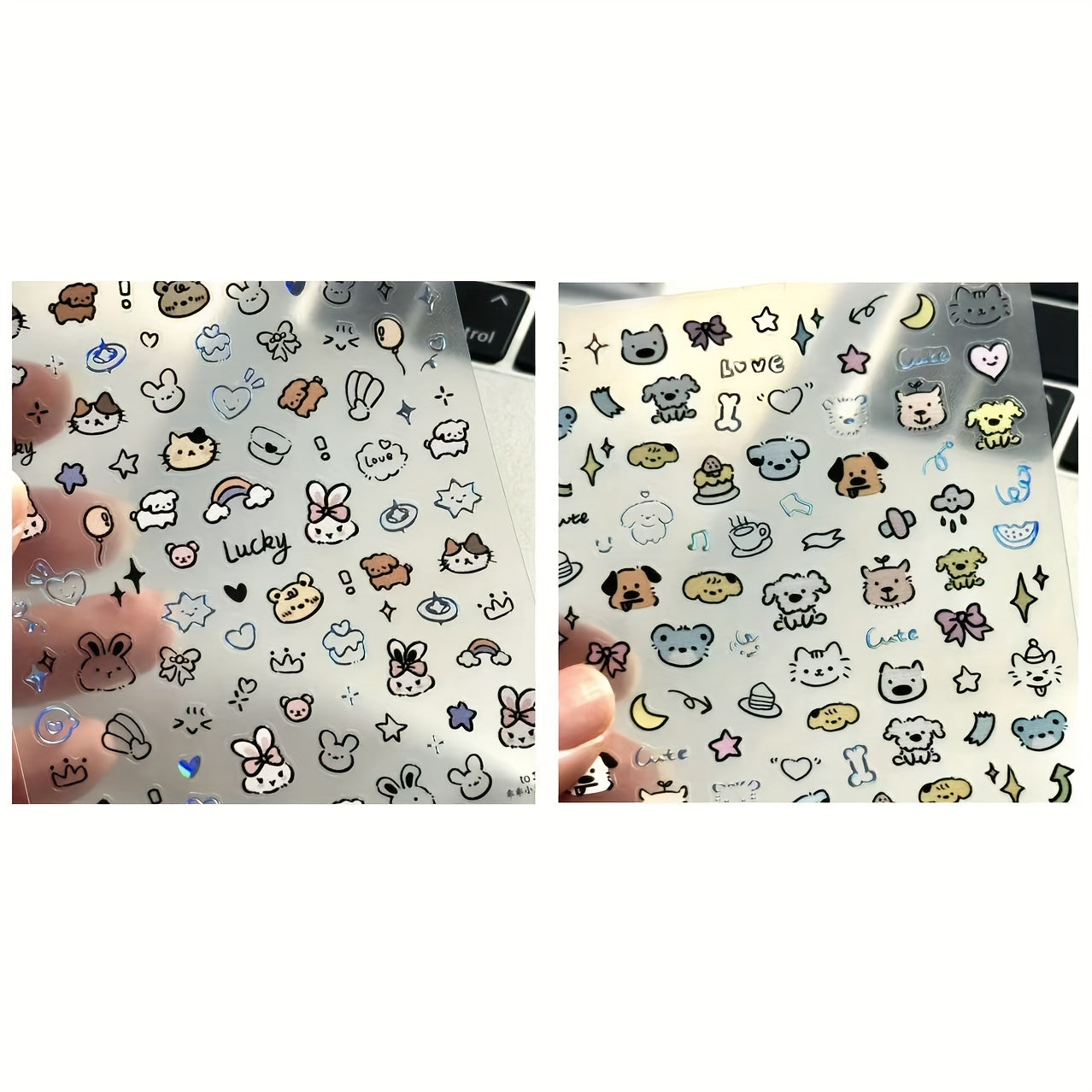 Cartoon Adhesive Stickers Variety Pack for Laptop Desk Pen Decoration