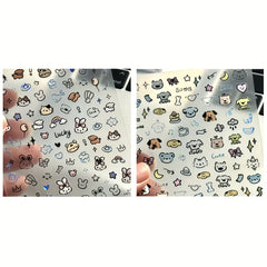 Cartoon Adhesive Stickers Variety Pack for Laptop Desk Pen Decoration
