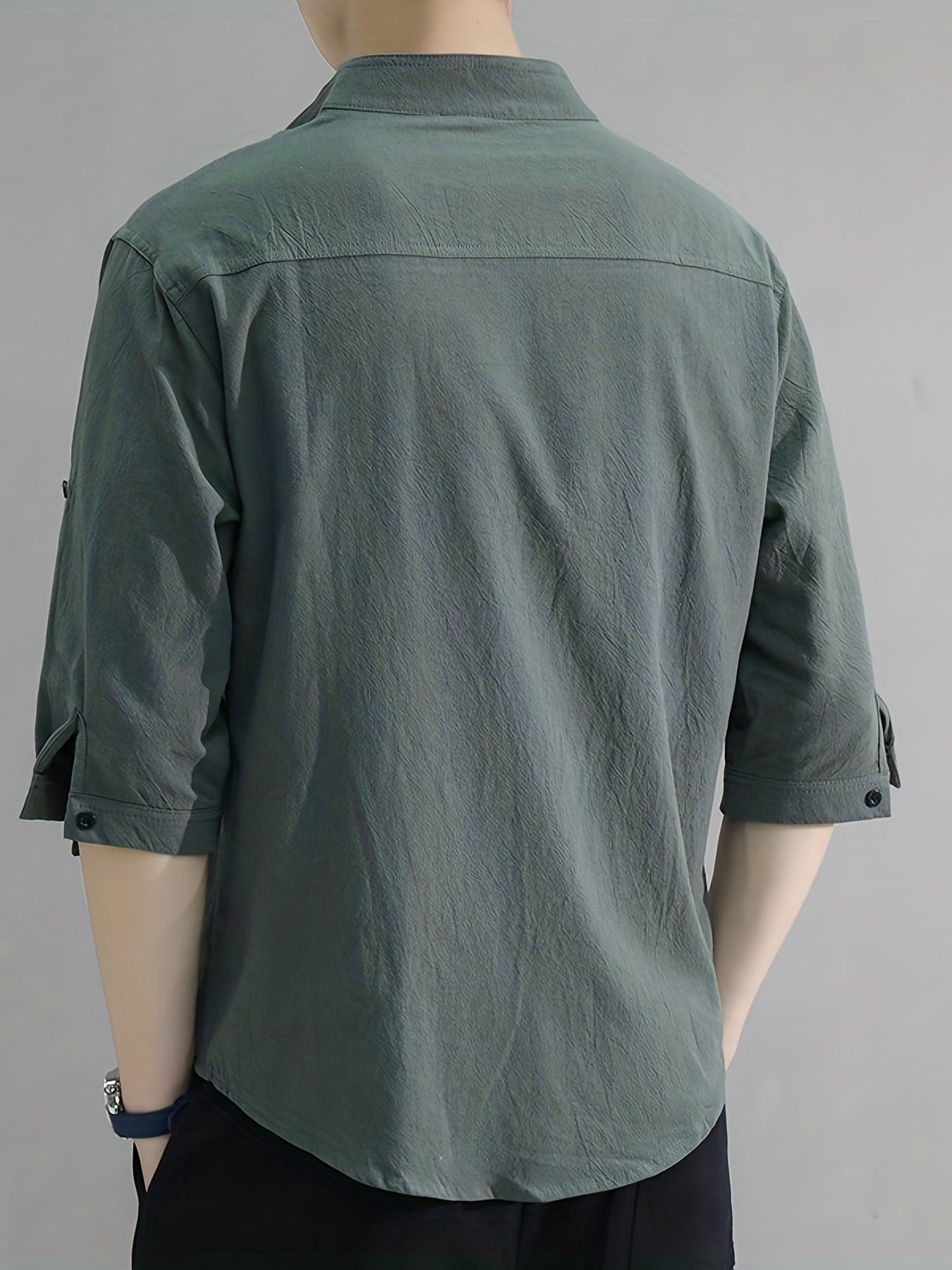 Men's Linen Short Sleeve Shirt for Summer Casual Wear