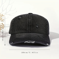 Distressed Ripped Baseball Cap Vintage Adjustable Dad Hat Casual Sun Hat