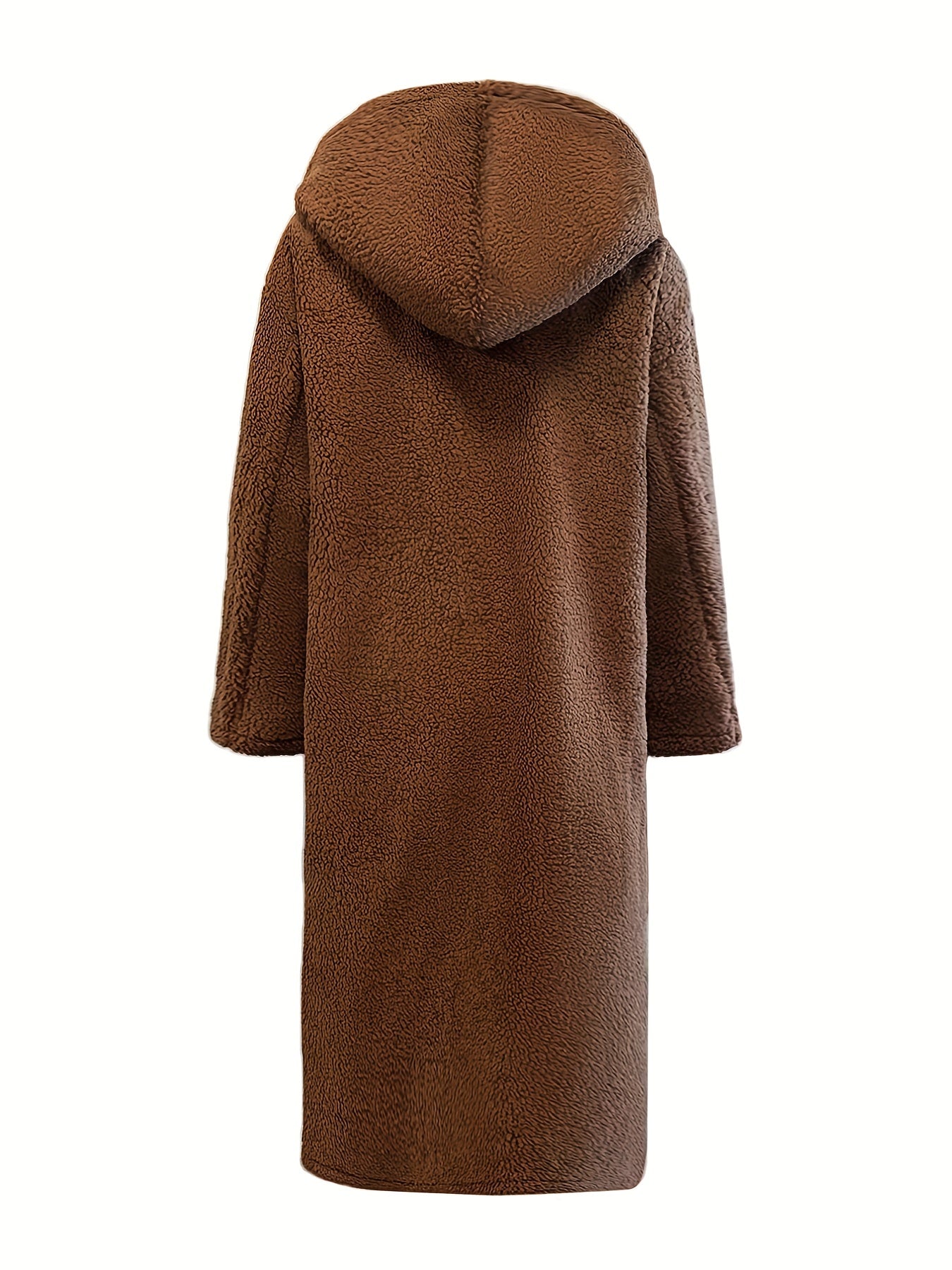 Double Breasted Hooded Teddy Coat Casual Outerwear