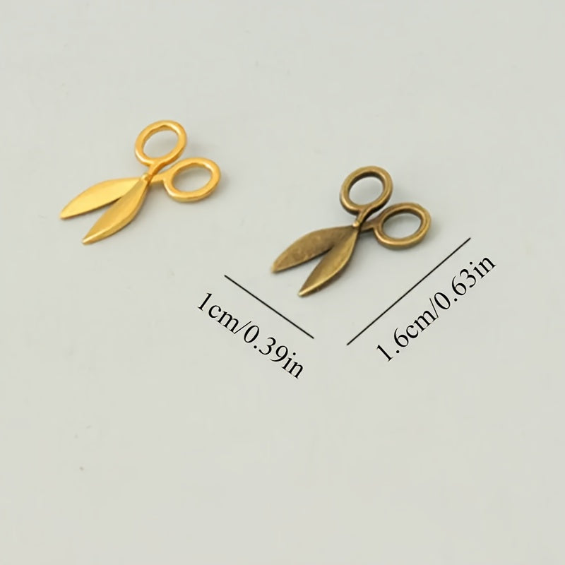 Antique Bronze & Golden Scissors Alloy Micro Scale Realistic Dollhouse Decor