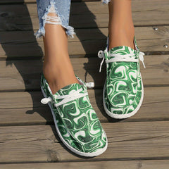 Women's Colorblock Flat Canvas Shoes Slip On Lightweight Comfy Shoes