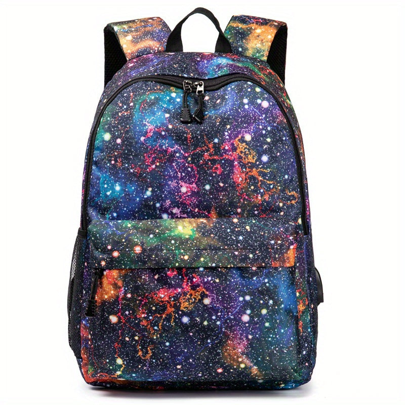 Large Capacity Backpack With USB Waterproof School Bag Travel Hiking Knapsack