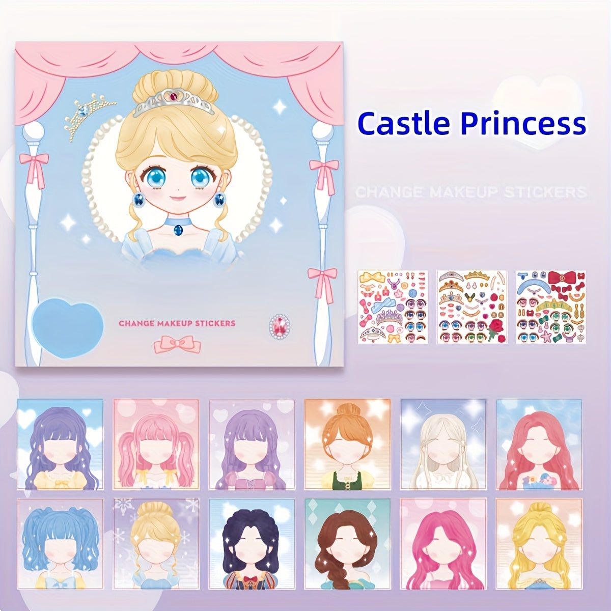 DIY Face Sticker Book with Doll Dress Up Playset