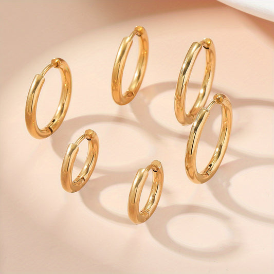 Paris Women's Small Hoop Huggie Earrings 18K Plated