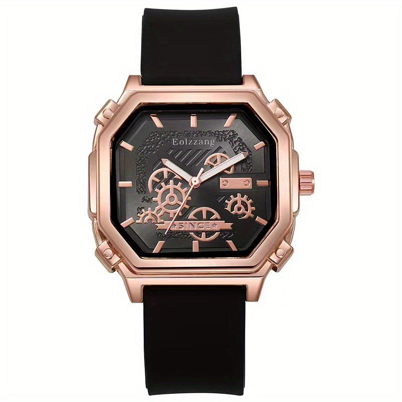 Waterproof Chronograph Wristwatch Analog Leather Strap Watch For Boys