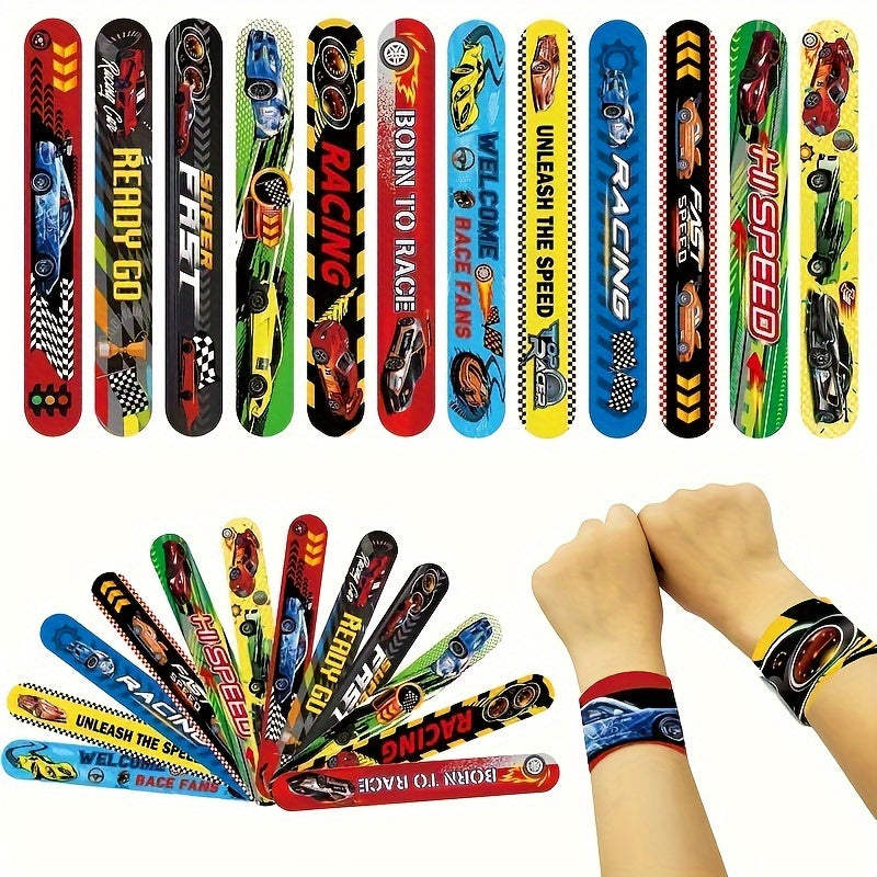 12pcs Racing Slap Bracelets for Racing Party Favors