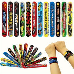 12pcs Racing Slap Bracelets for Racing Party Favors
