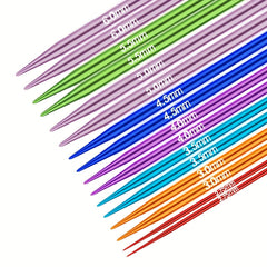 32pcs Colorful Aluminum Knitting Needles Set - 2.75mm-6.0mm