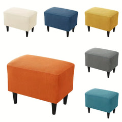 Stretch Footstool Slipcover Small Rectangle Storage Stool Cover