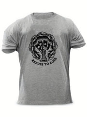 Men's Letter Print T shirt, Casual Tee for Summer