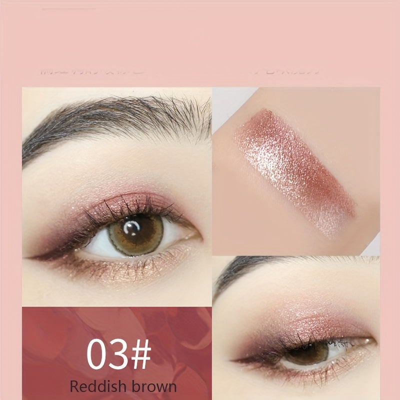 Two Tone Eyeshadow Stick Eye Brightening Pearly & Glitter Brown Golden Tone