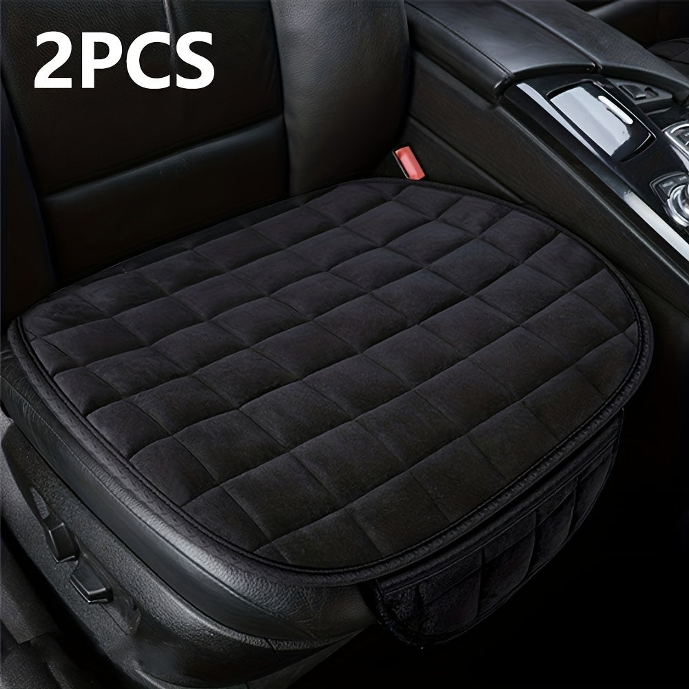 2pcs Winter Car Seat Cover Cushion Anti-slip Front Chair Pad