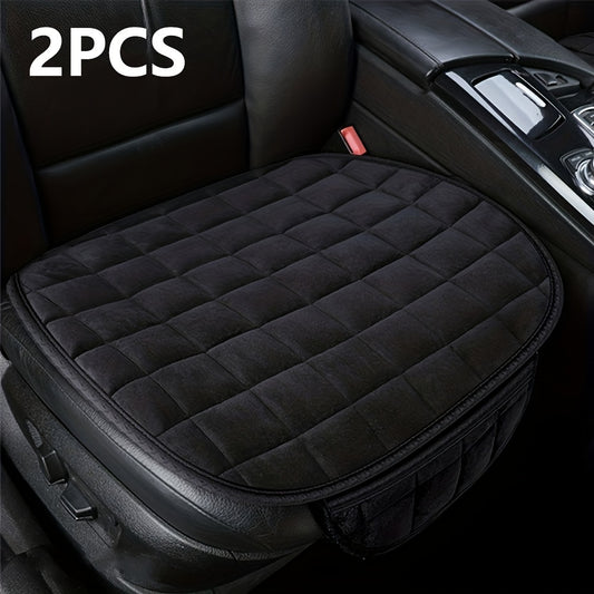 2pcs Winter Car Seat Cover Cushion Anti-slip Front Chair Pad