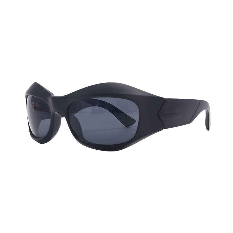 Y2K Wrap Around Sunglasses Futuristic Oval Glasses Men Women Shades