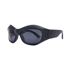 Y2K Wrap Around Sunglasses Futuristic Oval Glasses Men Women Shades