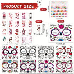 28pcs Halloween Face Stickers Eye Face Scar Tattoo Sticker For Party Decor