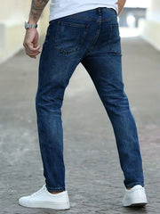 Men's Slim Fit High Stretch Jeans - Distressed Denim Pants