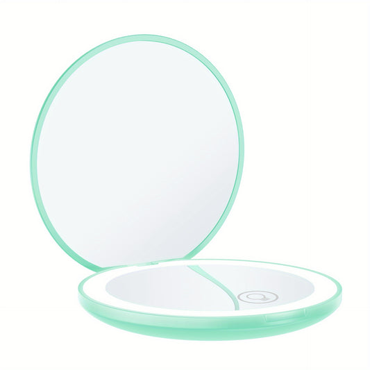 USB Rechargeable LED Compact Makeup Mirror with 1X 10X Magnification