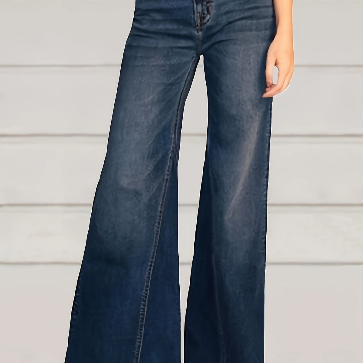  High Rise Non stretch Flared Leg Jeans