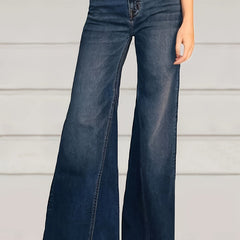  High Rise Non stretch Flared Leg Jeans