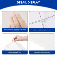 6pcs Pop Up Food Mesh Cover Reusable Tent Umbrella