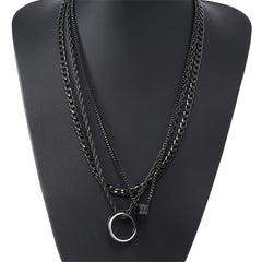 3pcs Men's Stainless Steel Twisted Chain Necklace
