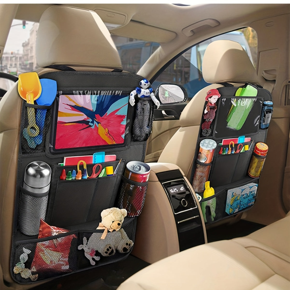 Car Seat Back Organizer Pockets Hanging Bag Versatile Snack Organizer