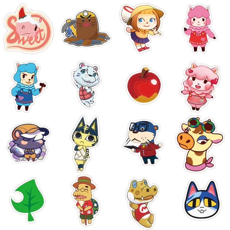50PCS Cartoon Animal Stickers Waterproof Decorative Water Cup Tablets