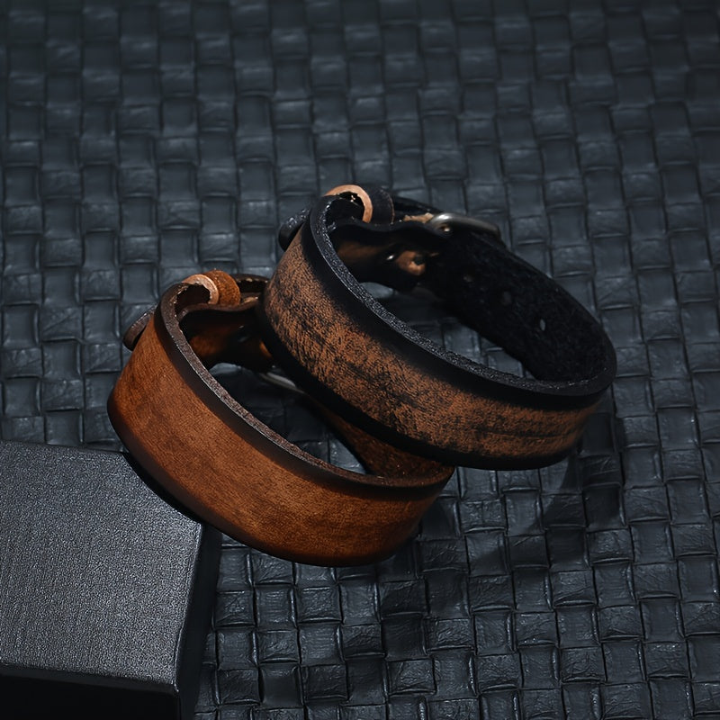 Retro Leather Bracelet Mens Cuff Bracelet Gift